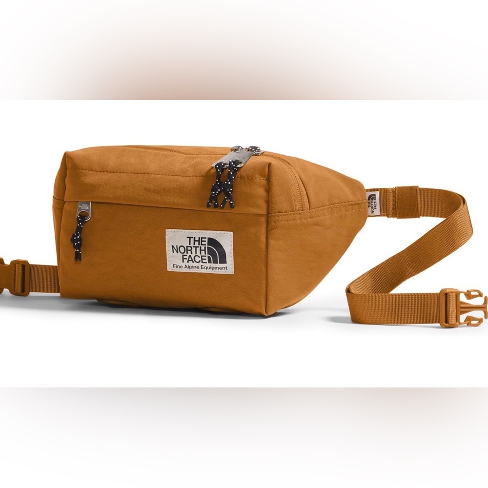 The North Face Tan Belt Bag with Front Zip Pocket. Water repellant. New - Picture 2 of 6